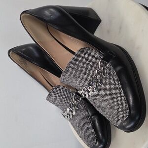 Kelly & Katie Black and Gray Chain Loafers Size 9.5
